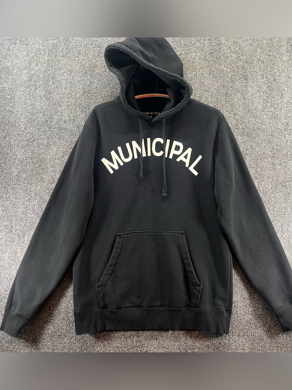 Municipal Sports Utility Gear Hoodie Medium Black Pullover Sweatshirt Fleece